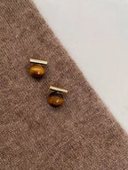 Women's Tiger Eye Stone Stud Earrings