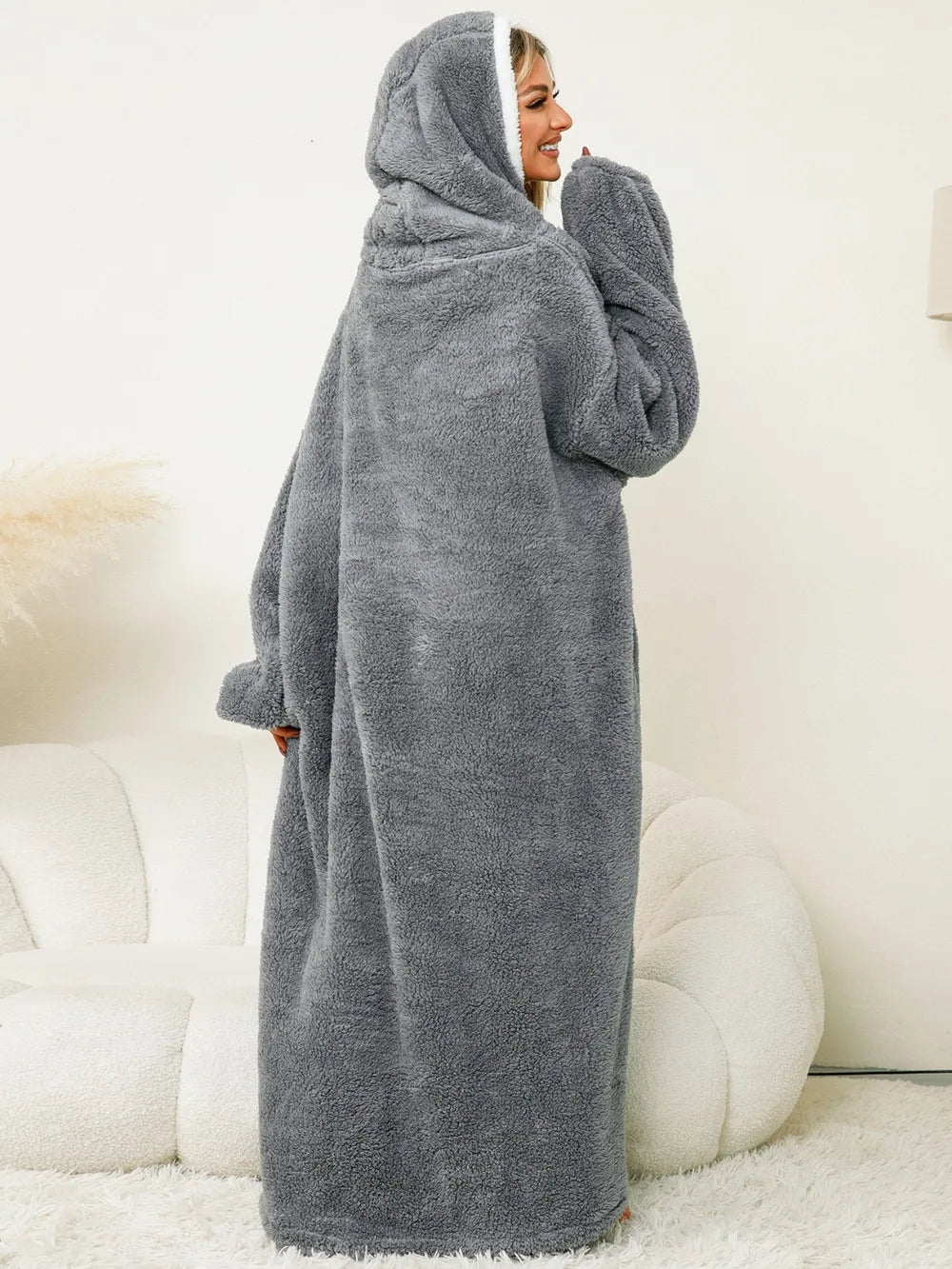 Women's Lounge Dress – Hooded Pocketed