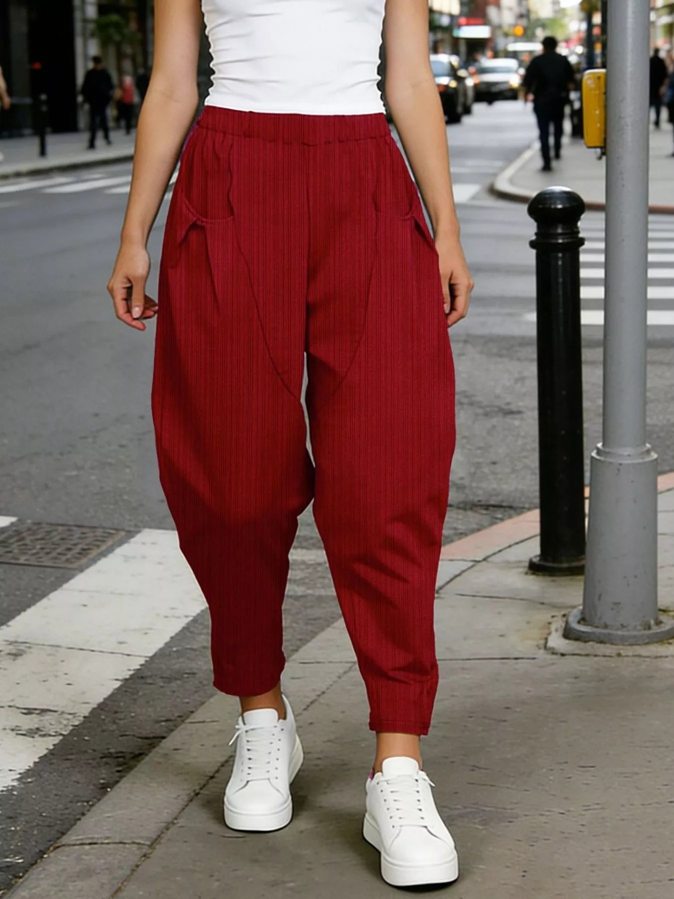 Women's Plus Size Harem Pants – Elastic Waist