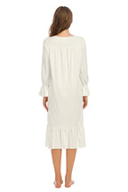 Women's Flounce Sleeve Ruffle Hem Night Dress