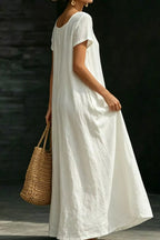 Women's Maxi Dress – Loose Casual Short Sleeve