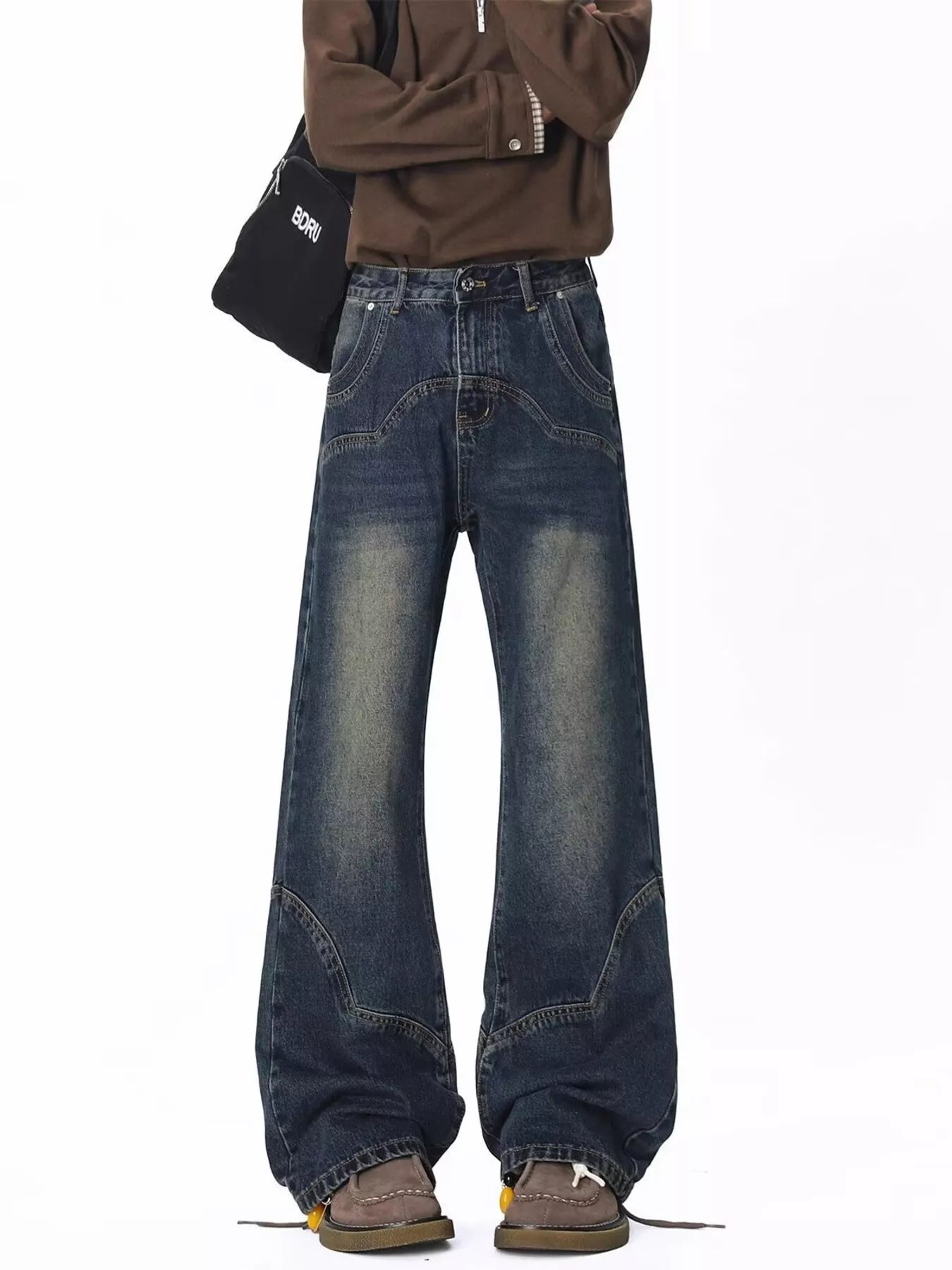 Men's Pants Wide Leg Vintage Wash