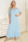 Women's Loungewear Maxi Dress – Lace Off-Shoulder