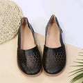 Stylish Cutout Round Toe PU Leather Loafers by Parfymia