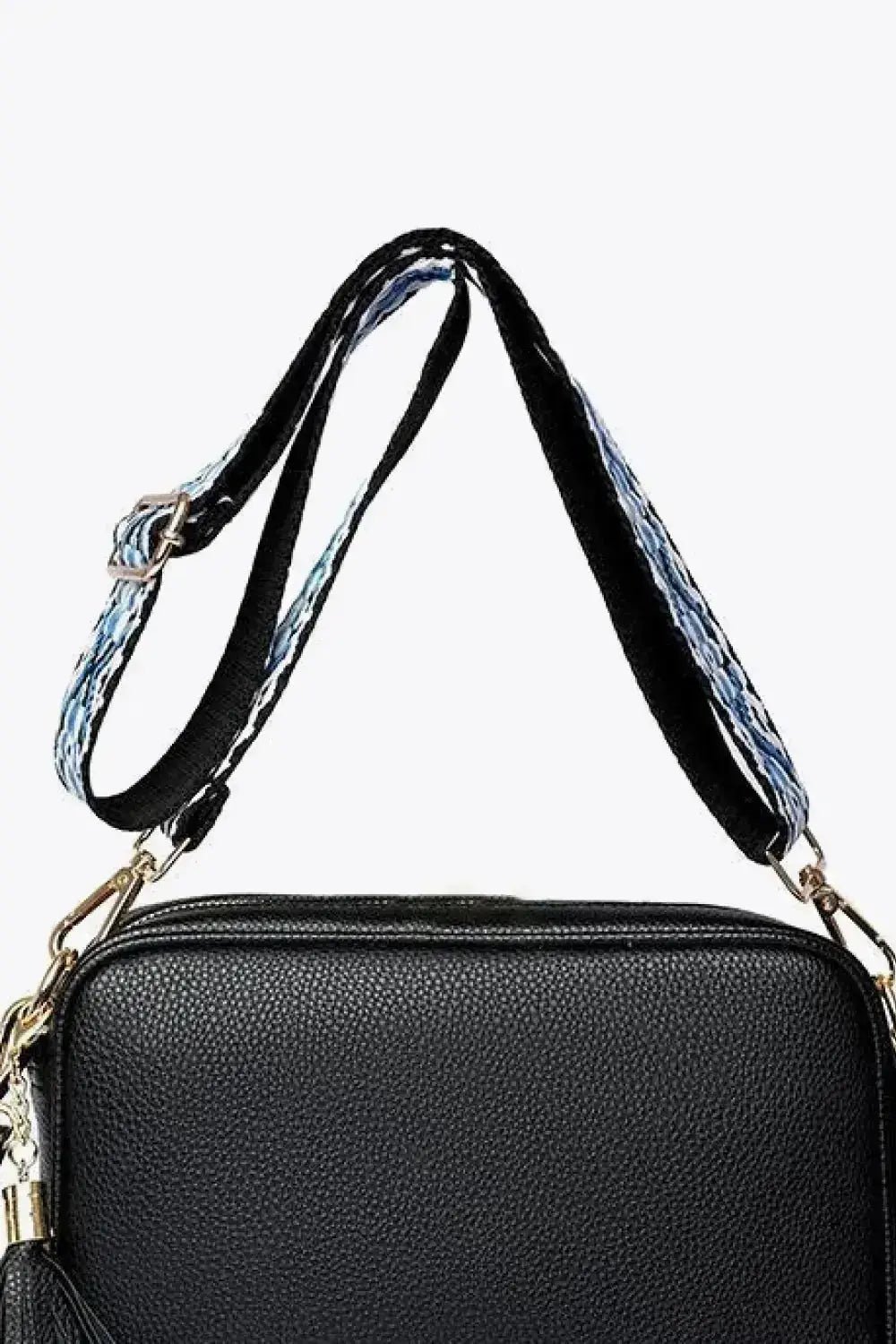 PU Leather Crossbody Bag with Tassel Detail by Parfymia