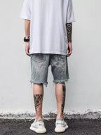 Men's Distressed Denim Shorts Plus Size