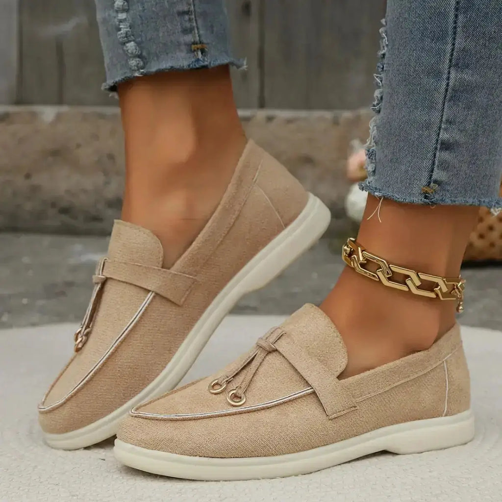 Durable Polyester Rubber Casual Round Toe Slip-Ons by Parfymia