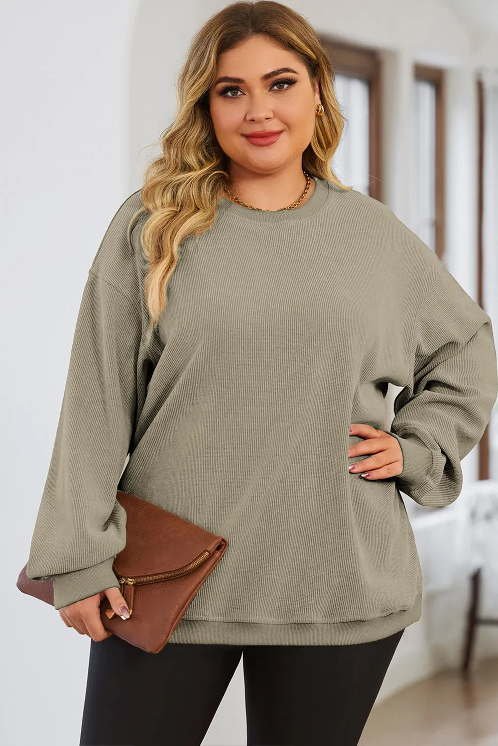 Women's Plus Size Sweatshirt – Dropped Shoulder