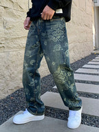 Men's Vintage Washed Loose Fit Jeans