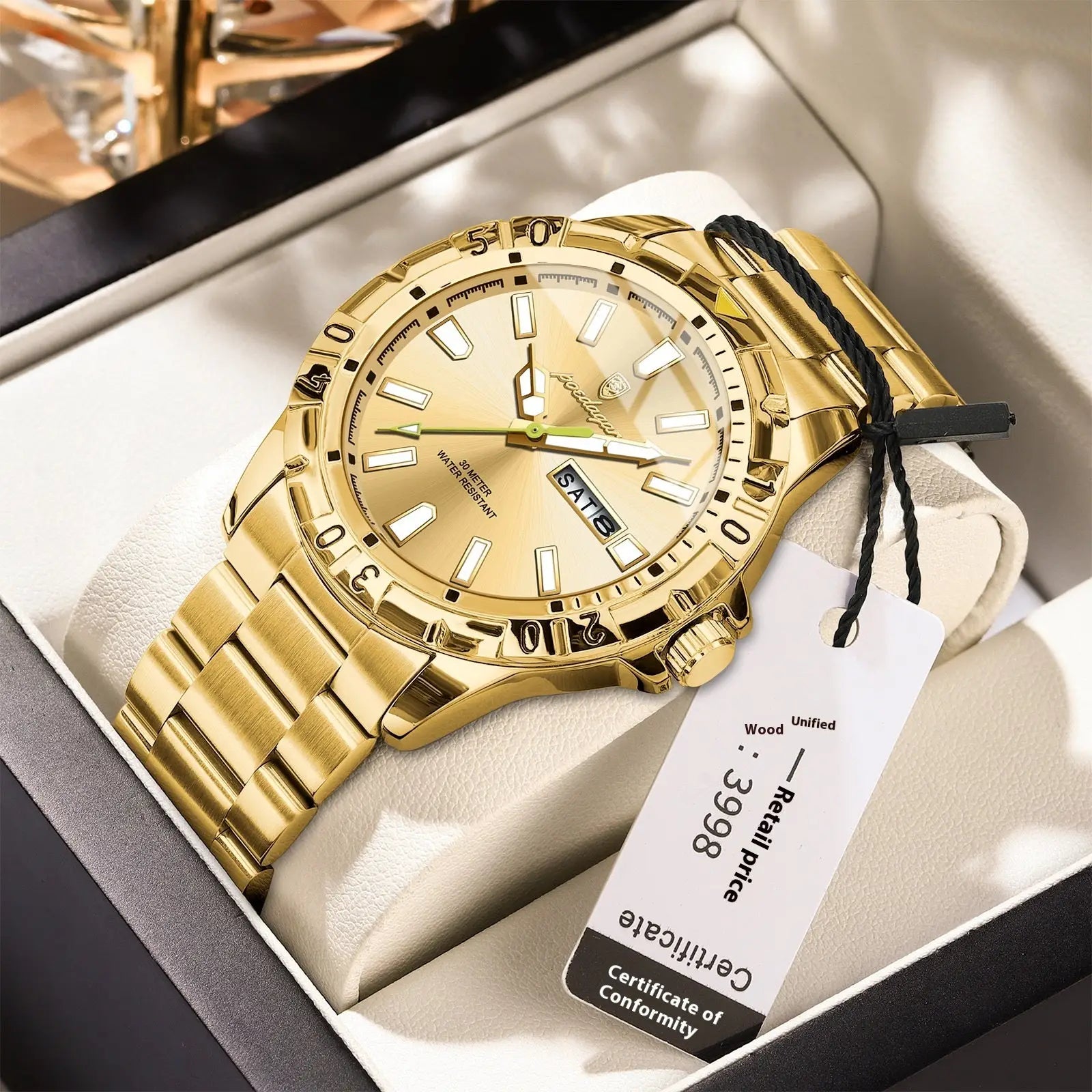 Men's Waterproof Luminous Fashion Watch – Swiss Style, Ultra-Slim 6mm Dropshipman