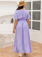 Women's Plus Size High-Low Surplice Dress
