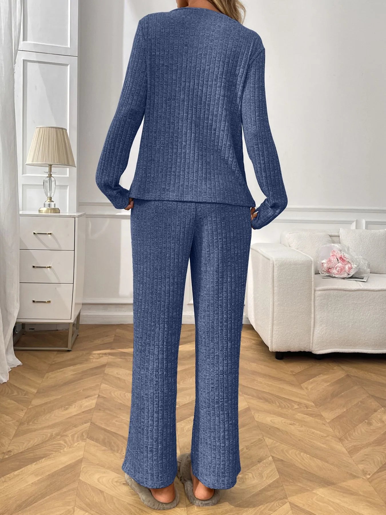 Women's Loungewear Set – Ribbed Long Sleeve