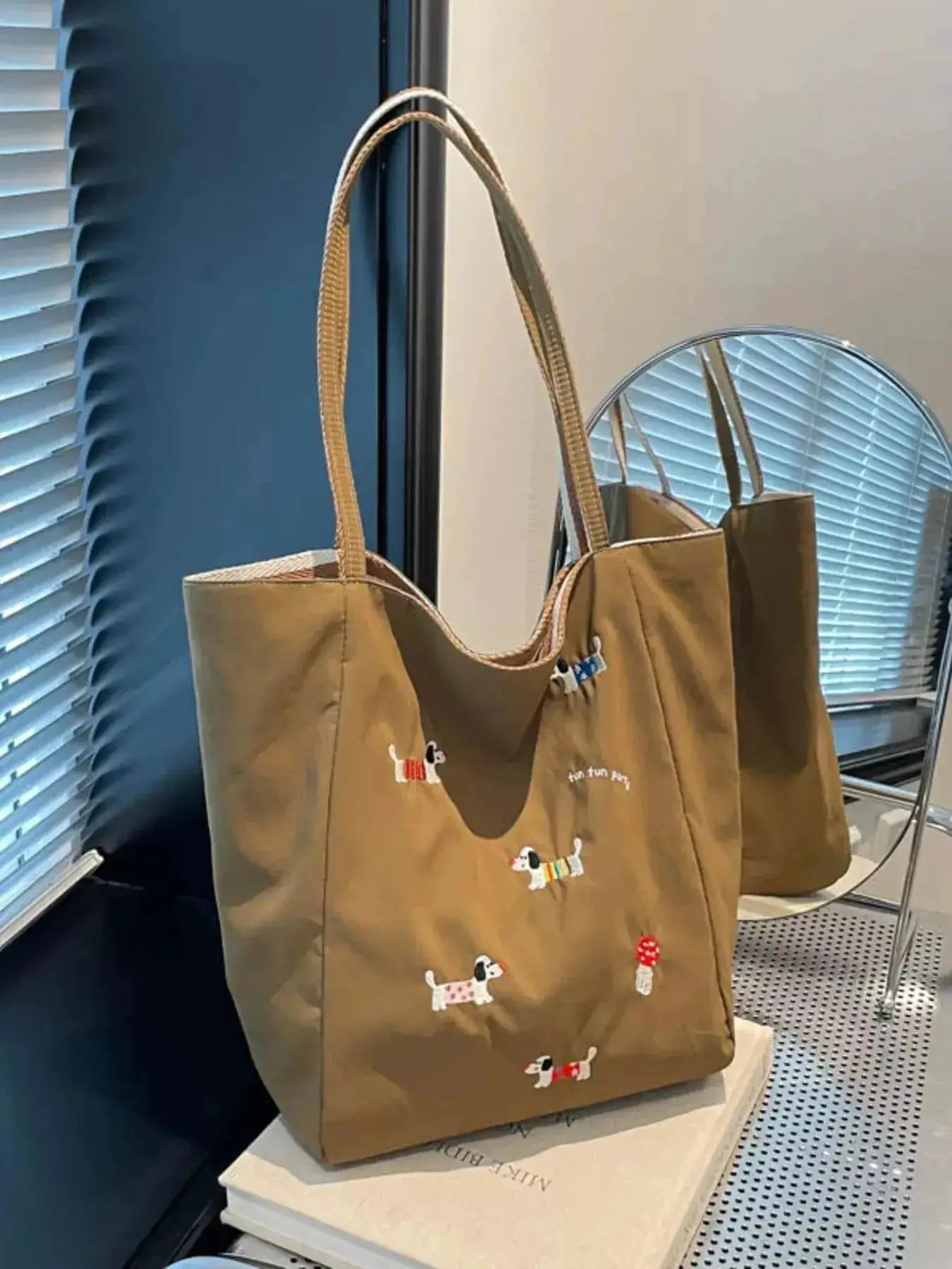 Embroidered Dachshund Shoulder Bag by Parfymia