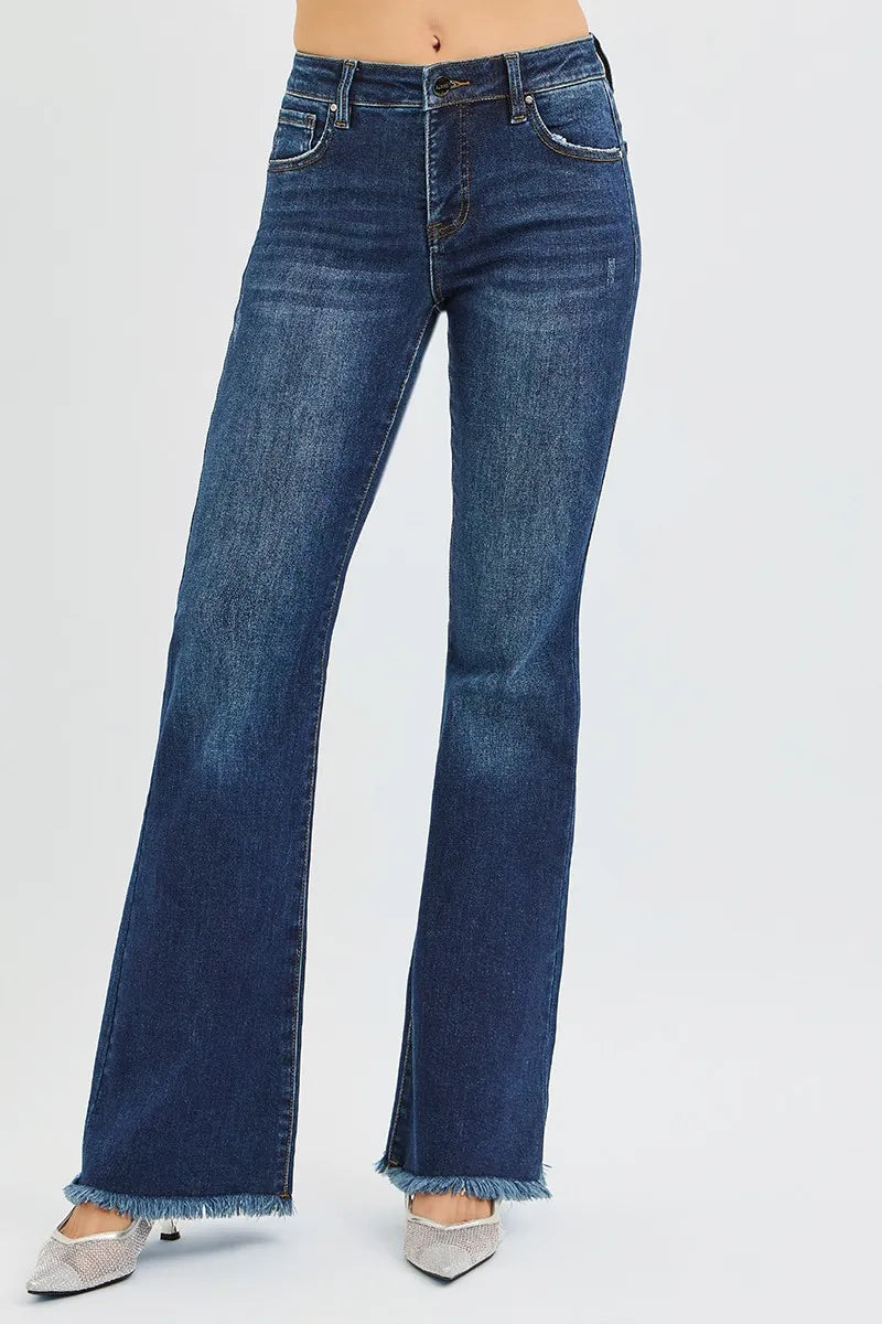 Women's Flare Jeans – Tummy Control Mid Rise