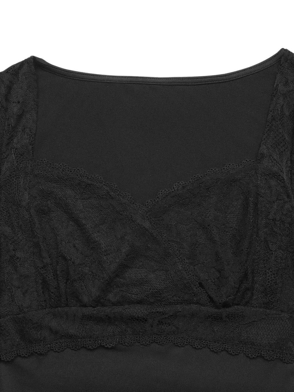 Lace Sweetheart Neck Cap Sleeve Bodysuit by Parfymia