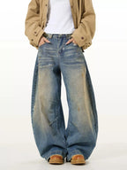 Men's Full Size Washed Wide Leg Jeans Plus Size