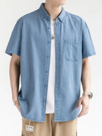 Men's Plus Size Casual Denim Shirt