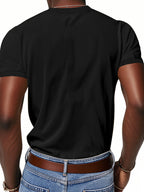 Men's Full Size Ribbed V-Neck T-Shirt Plus Size