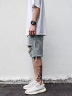 Men's Distressed Denim Shorts Plus Size