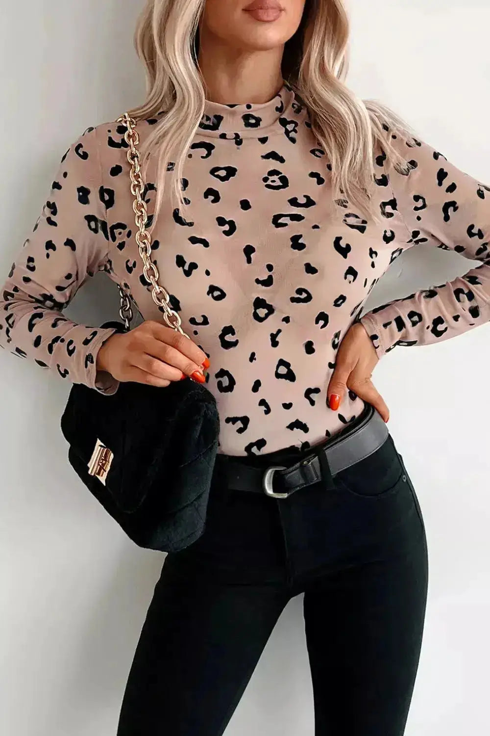 Leopard Print Sheer Mesh Bodysuit by Parfymia