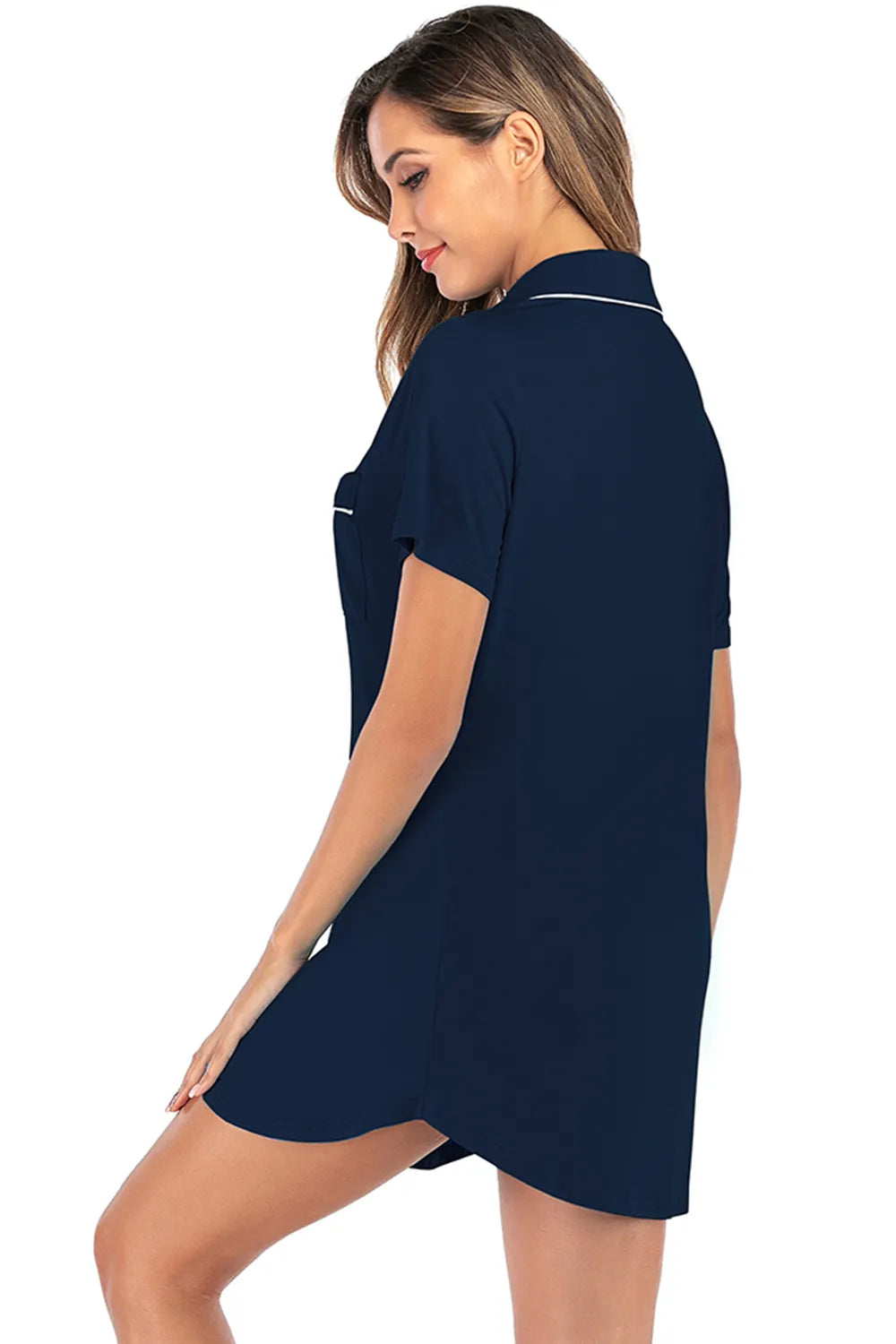 Women's Lounge Dress with Contrast Piping