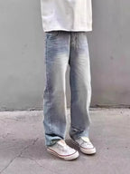 Men's Full Size Washed Wide Leg Jeans Plus Size