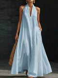 Women's Maxi Dress – Halter Neck Sleeveless
