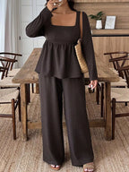 Women's Plus Size Pants Two-Piece Set