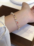 Women's Pearl & Zircon Adjustable Bracelet