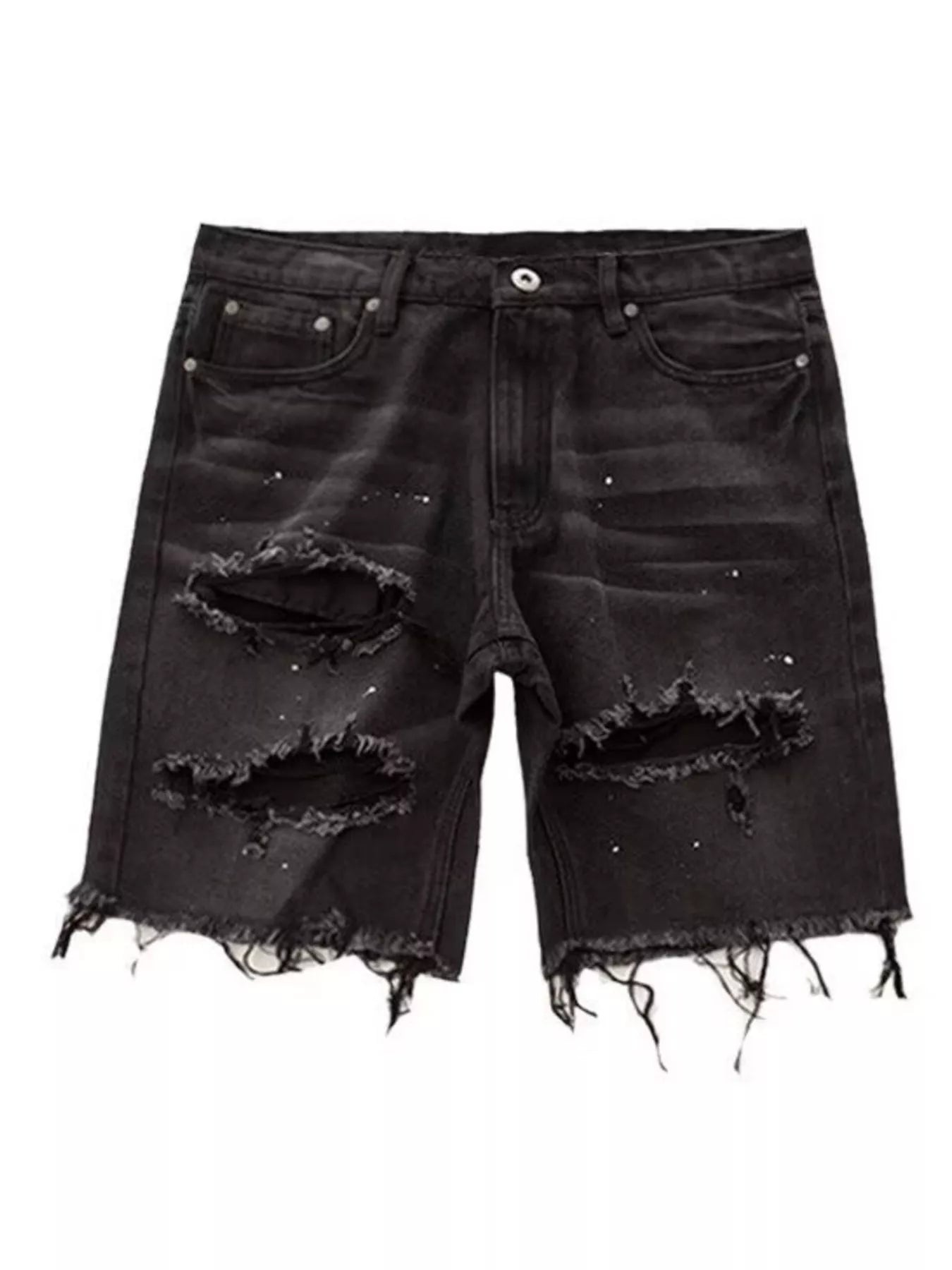 Men's Distressed Denim Shorts Plus Size