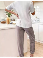 Women's Loungewear Heart Ribbed Knit Set