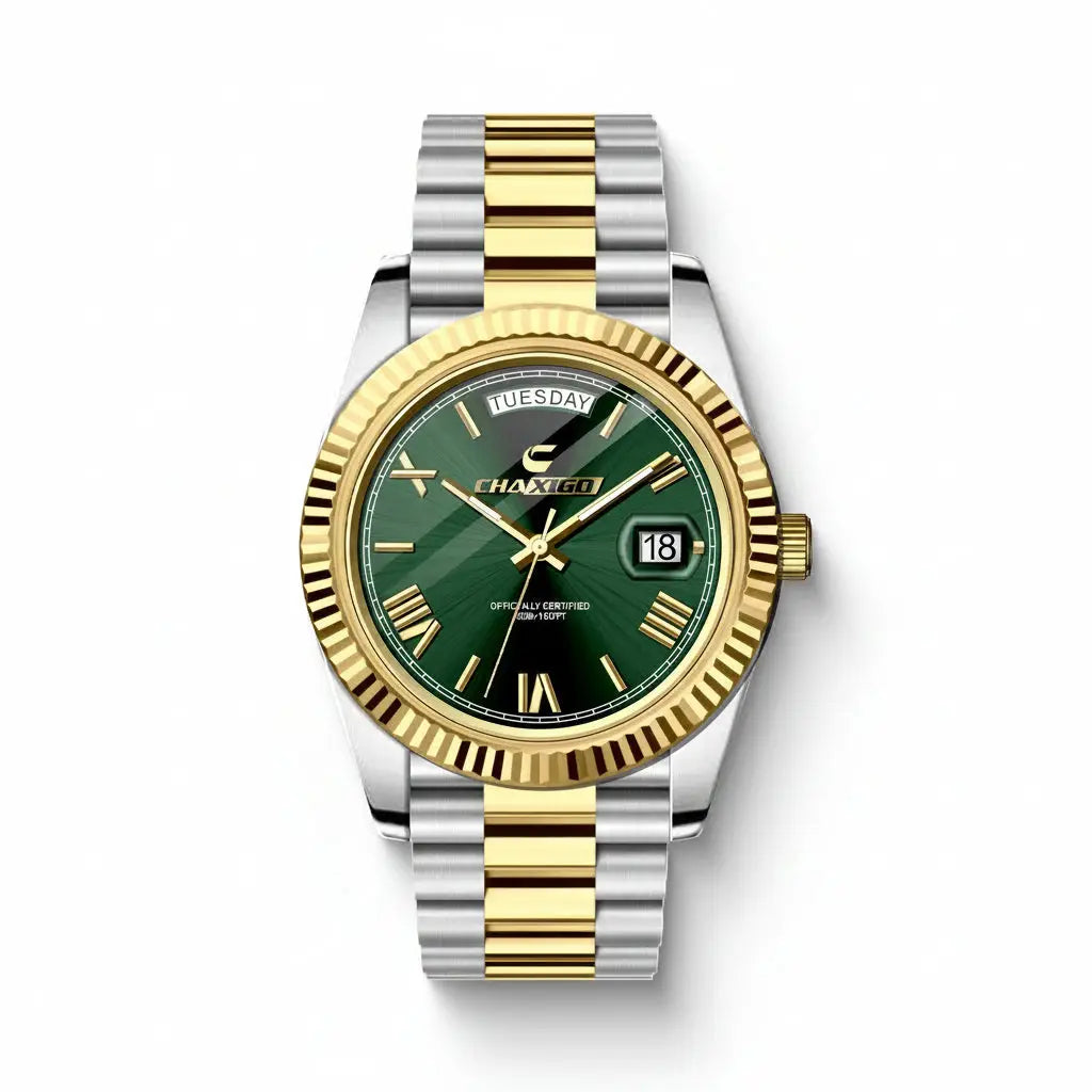 Men's Large Dial Quartz Watch – Stainless Steel Band, 30M Waterproof Dropshipman