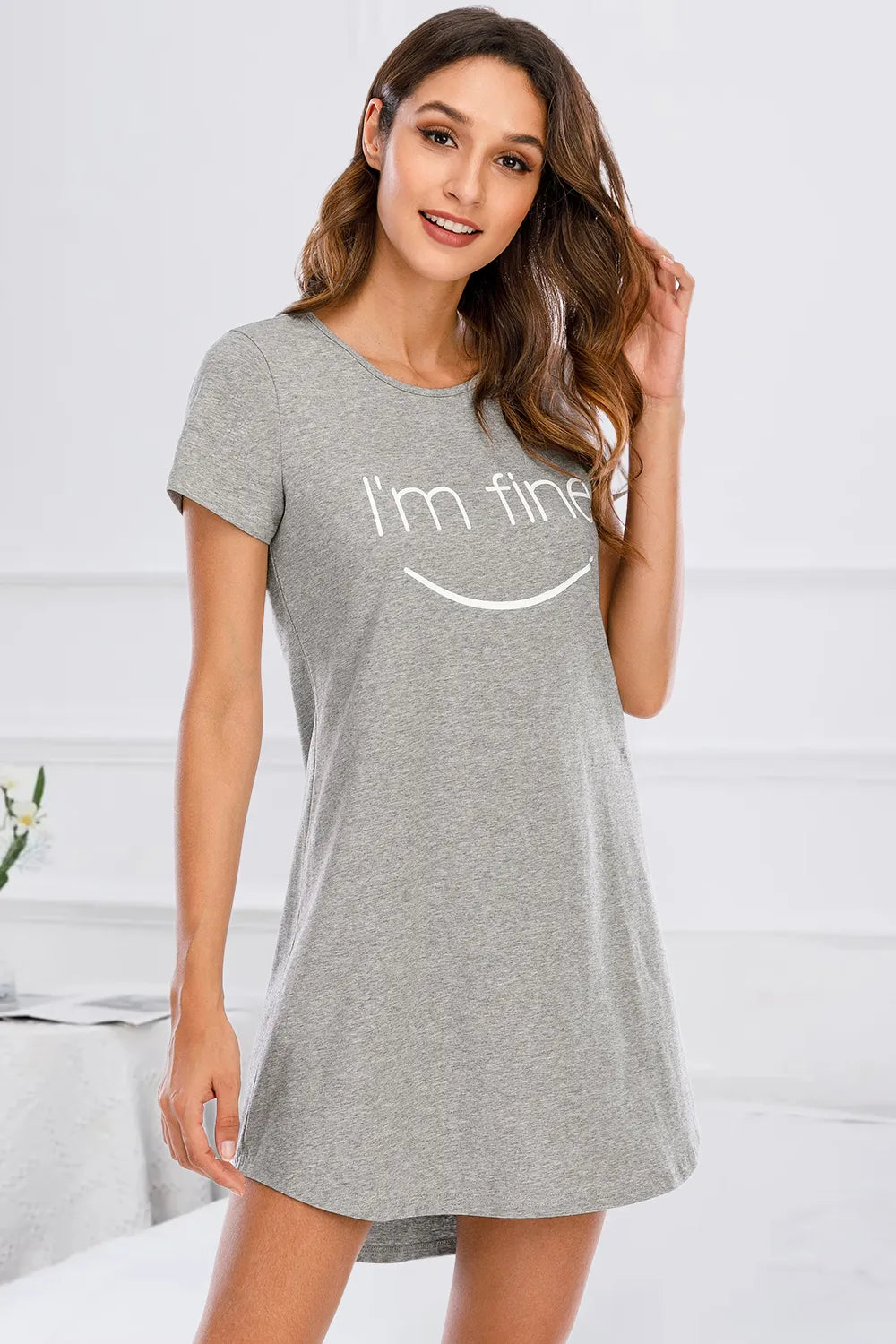 Women's Lounge Dress – Graphic Round Neck