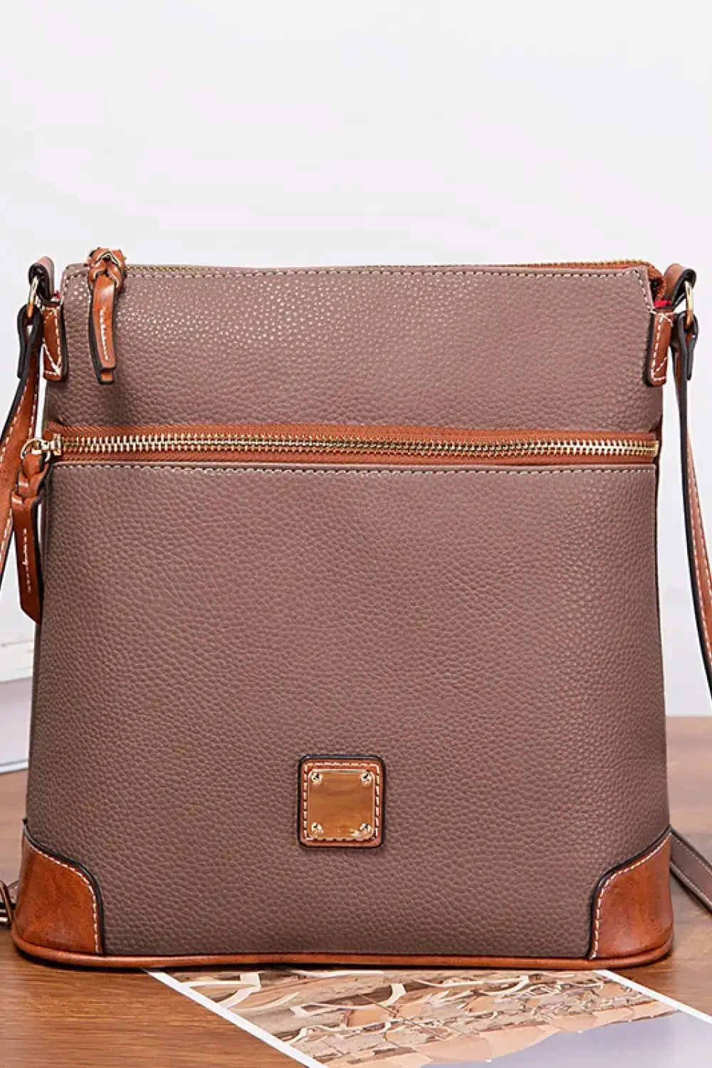PU Leather Crossbody Bag Medium Size by Parfymia