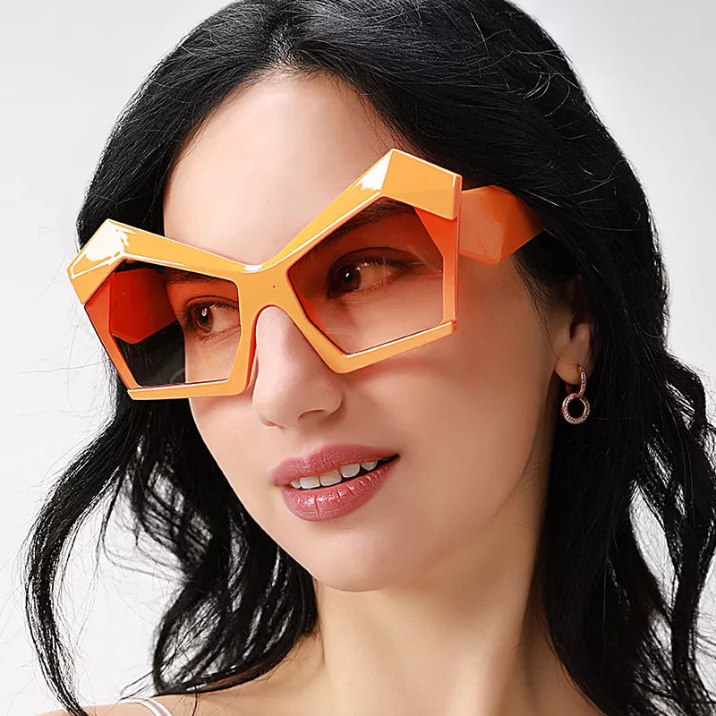Women's Sunglasses – Oversized Geometric Orange
