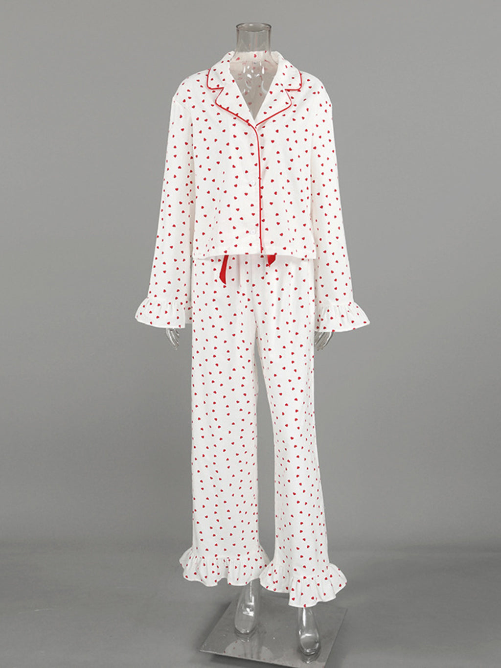 Women's Loungewear Heart Print Cotton Set
