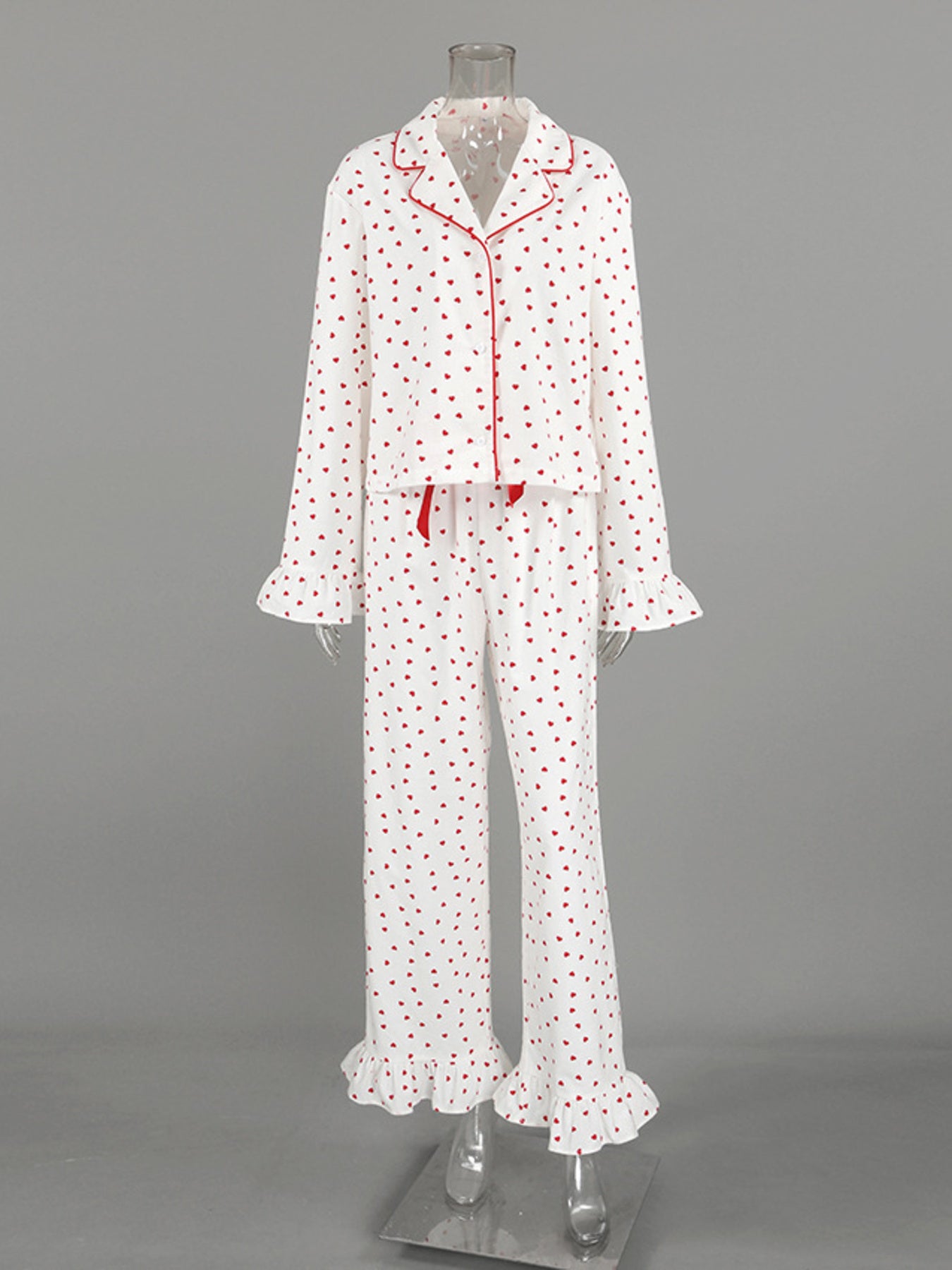 Women's Loungewear Heart Print Cotton Set