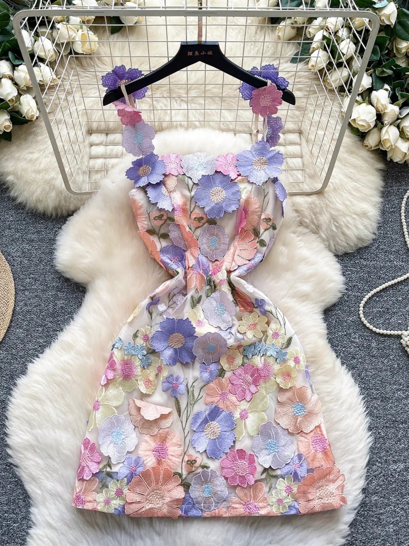 Floral Tie Waist Mini Dress Trendsi