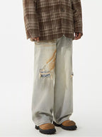 Men's Distressed Wide Leg Jeans