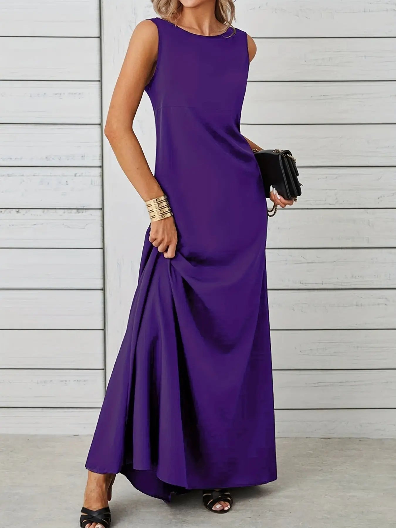 Sleeveless Flowy Maxi Dress Trendsi
