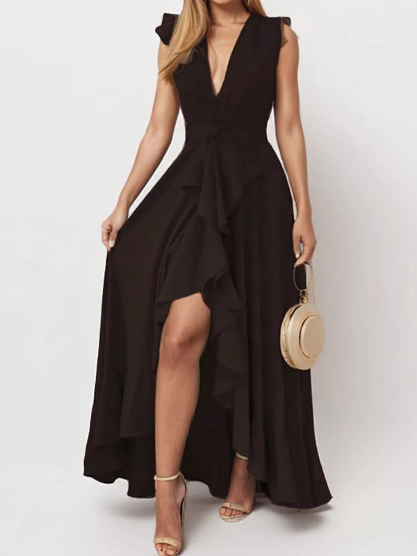 Women's Maxi Dress Ruffled High-Low Plus Size