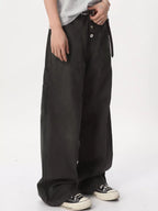 Men's Pants Wide Leg Cargo Button Fly