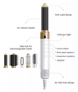 5-in-1 Interchangeable Hot Air Brush
