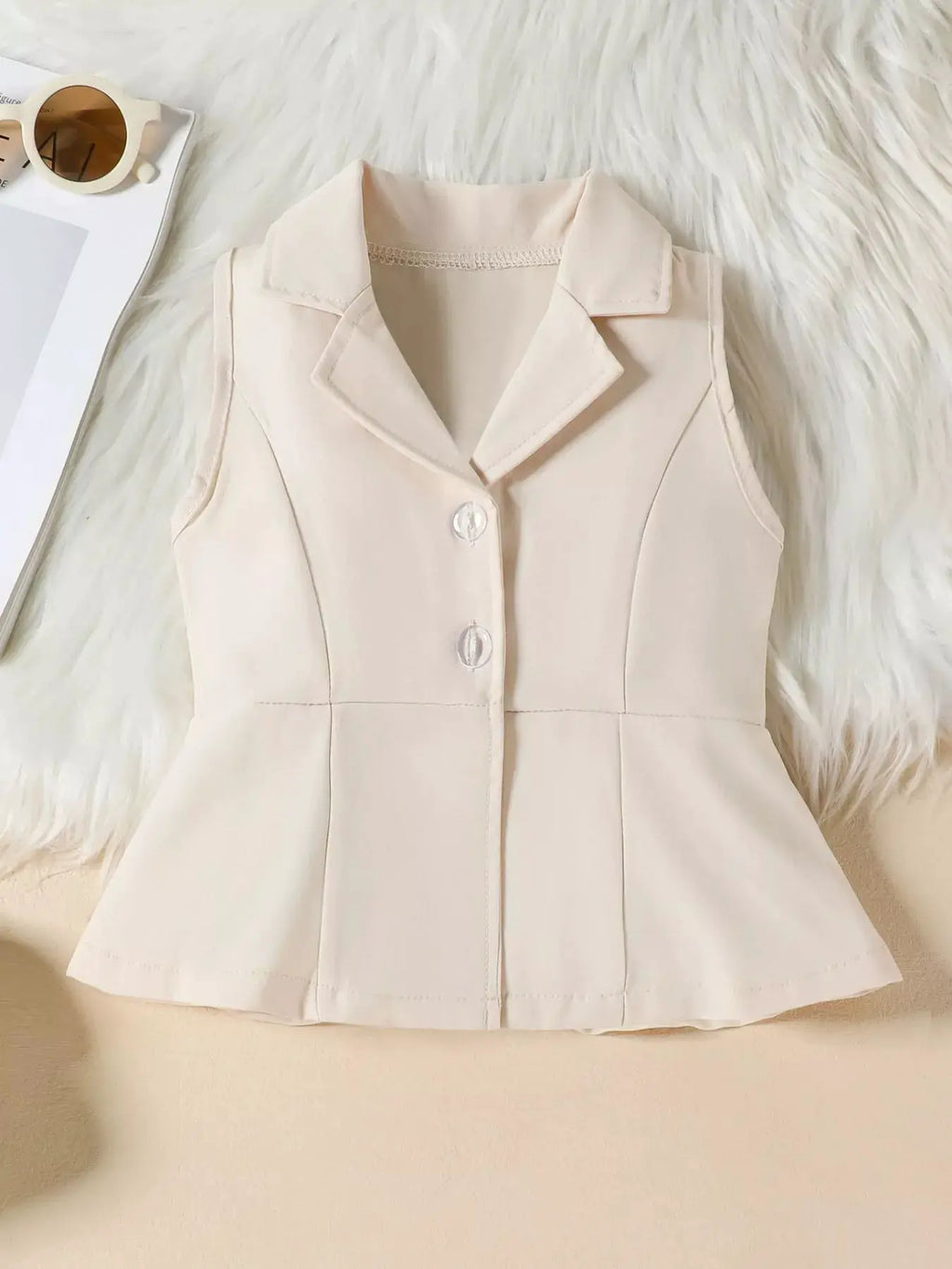 Pink Sleeveless Blazer and Flare Pants Two Piece Set for Women — Parfymia