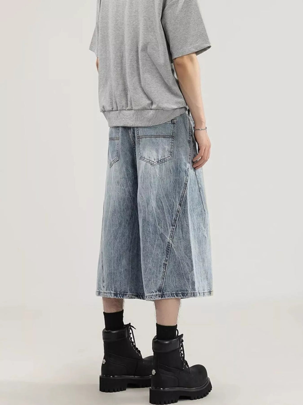 Men's Plus Size Wide Leg Capris Jeans