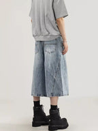 Men's Plus Size Wide Leg Capris Jeans