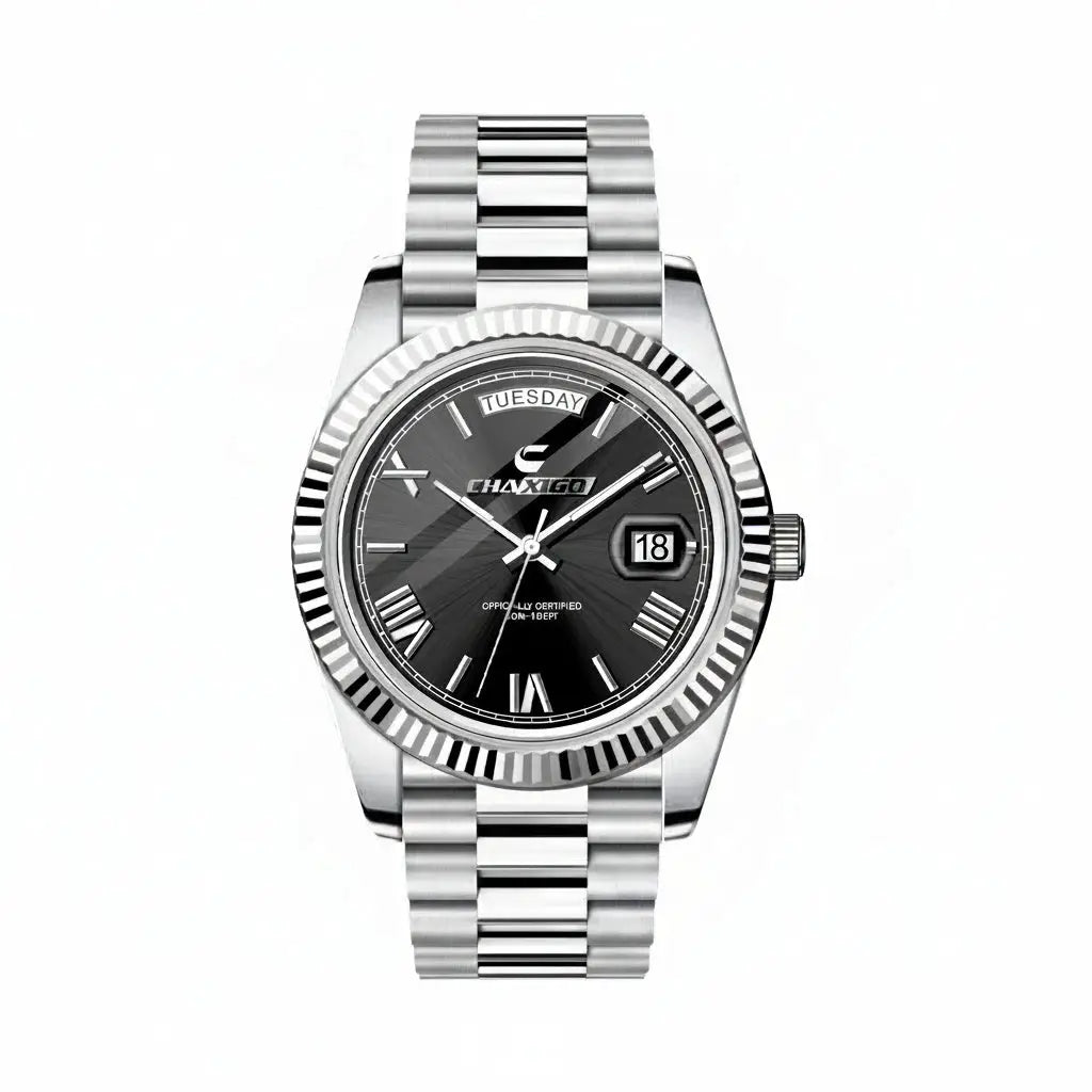Men's Large Dial Quartz Watch – Stainless Steel Band, 30M Waterproof Dropshipman