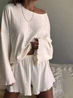 Women's Loungewear Set – Ribbed Knit Two-Piece