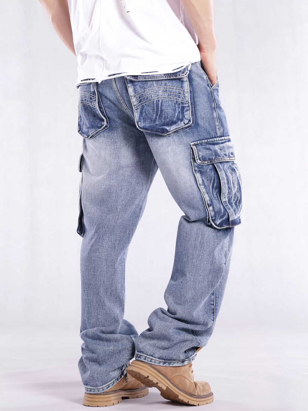 Men's Cargo Jeans Loose Fit