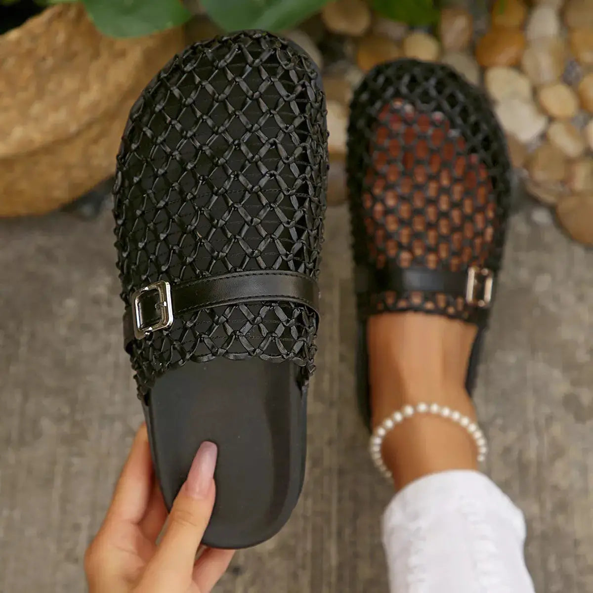 Breathable Mesh Buckle Decor Sandals For Women Stylish Everyday Comfort — Parfymia